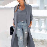 Polyester Plus Size Women Casual Set slimming & two piece & with pocket tank top & coat Solid Set