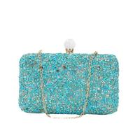 PU Leather hard-surface Clutch Bag with chain & with rhinestone PC