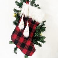 Chiffon Chaussettes de décoration de Noël Plaid rouge et noir pièce