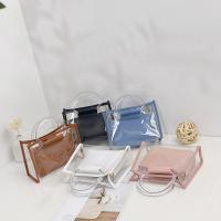 PU Leather Handbag with chain & attached with hanging strap Solid PC