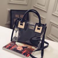 PU Leather Handbag soft surface & attached with hanging strap & two piece Solid PC