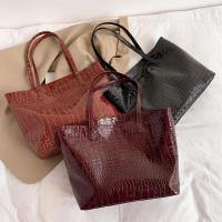 PU Leather Tote Bag Shoulder Bag large capacity & soft surface Stone Grain PC