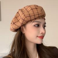Woollen Cloth Easy Matching Berets thermal printed plaid PC