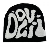 Acrylic Easy Matching Knitted Hat thermal printed letter PC