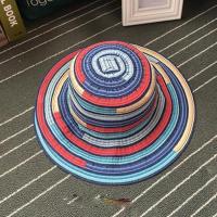 Polyester and Cotton Easy Matching Bucket Hat sun protection & breathable striped PC
