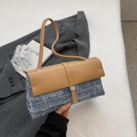 PU Leather & Denim Box Bag Shoulder Bag soft surface PC