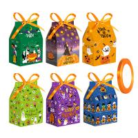 Cartulina Caja de caramelos de Halloween, patrón mixto, colores mezclados, 12PCs/Conjunto,  Conjunto