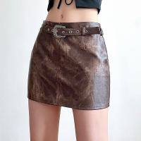Polyester Slim Skirt brown PC