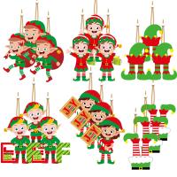 木製 クリスマスツリーハンギングデコレーション 選択のための異なるパターン 選択のためのより多くの色 箱