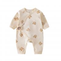 Cotton Baby Jumpsuit & unisex & breathable patchwork beige PC