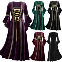 Polyester Middle Ages Dress patchwork Solid PC