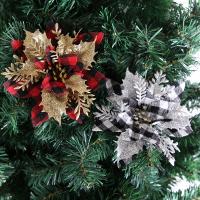 Chiffon Décoration suspendue d’arbre de Noël Imprimé Plaid plus de couleurs pour le choix Beaucoup