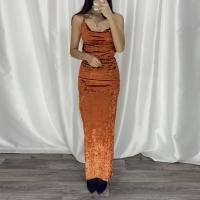 Suede Waist-controlled & Slim & High Waist Sexy Package Hip Dresses side slit patchwork Others PC