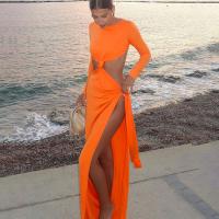 Polyester Waist-controlled & Slim & High Waist One-piece Dress side slit & backless patchwork Others PC
