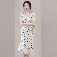Polyester Waist-controlled & Slim Sexy Package Hip Dresses printed dot PC