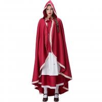 Polyester Women Little Red Riding Hood Costume  Solid red PC