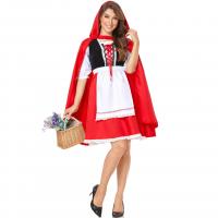 Miscellaneous Fleece & Polyester Women Little Red Riding Hood Costume & two piece Cape & dress Solid red Set