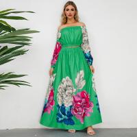 Polyester Tweedelige jurk set Afgedrukt Bloemen meer kleuren naar keuze Instellen