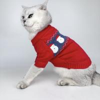 De lana Ropa del gato del animal doméstico, rojo,  trozo