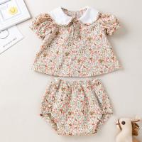 Cotton Slim Girl Clothes Set & two piece Pants & top printed shivering multi-colored Set
