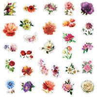Pvc Dekorative Aufkleber, Floral, gemischte Farben, 50Pcs/Tasche,  Tasche