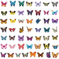 CLORURO DE POLIVINILO Adhesivo decorativo, patrón de mariposa, colores mezclados, 50PCs/Bolso,  Bolso