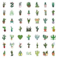 CLORURO DE POLIVINILO Adhesivo decorativo, cactus, colores mezclados, 50PCs/Bolso,  Bolso