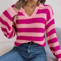 Acrylic Women Sweater & loose striped PC