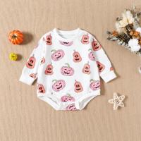 Cotton Crawling Baby Suit Halloween Design printed Others white PC