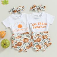 Cotton Girl Clothes Set Halloween Design Pants & top printed Others multi-colored Set