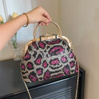 Sequin & Polyester Easy Matching Clutch Bag with chain leopard PC
