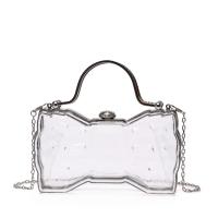 PVC hard-surface & Easy Matching Clutch Bag with chain transparent PC