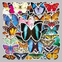 Druckempfindlicher Klebstoff & Pvc Dekorative Aufkleber, Schmetterlingsmuster,  50Pcs/Tasche,  Tasche