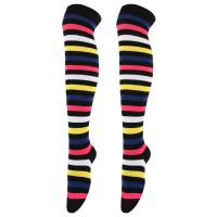 Polyester Women Knee Socks flexible & thermal striped Pair