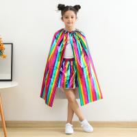 Polyester Children Cloak Halloween Design & loose printed striped PC