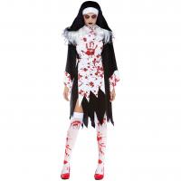 Spandex Women Vampire Costume Sock & hood & dress Solid black Set