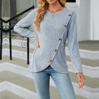Rayon & Spandex & Polyester T-shirt femme à manches longues Ponçage plus de couleurs pour le choix pièce