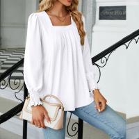 Rayon & Spandex & Polyester Women Long Sleeve T-shirt & loose jacquard Solid PC