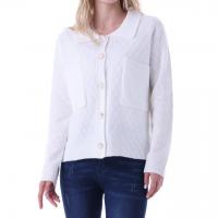 Suede Sweater Coat thermal jacquard white : PC