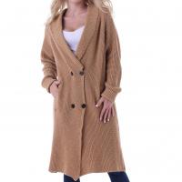 Wool Sweater Coat mid-long style knitted Solid coffee : PC
