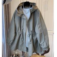 Polyester Women Trench Coat & loose Solid PC