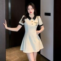 Polyester One-piece Dress slimming patchwork PC