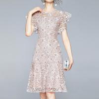 Lace & Polyester Waist-controlled One-piece Dress slimming crochet PC