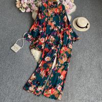 Polyester Women Casual Set two piece & loose & breathable printed shivering : Set