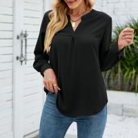 Polyester Women Long Sleeve Blouses slimming & loose patchwork Solid PC