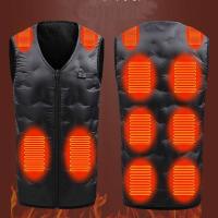 Polyester Intelligent heating Electric Warming Vest thicken & thermal & unisex Solid black PC
