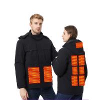 Polyester Intelligent heating & zipper & Plus Size Electric Warming Parkas & thermal & unisex Solid PC