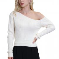 Suede Women Sweater knitted Solid white PC