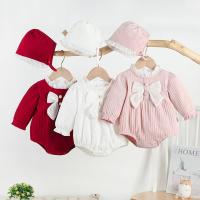 Baumwolle Crawling Baby Anzug, Crawling Baby Anzug & Hat, Gedruckt, Solide, zwei verschiedene farbige,  Festgelegt
