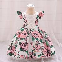 Polyester Girl One-piece Dress patchwork Others PC